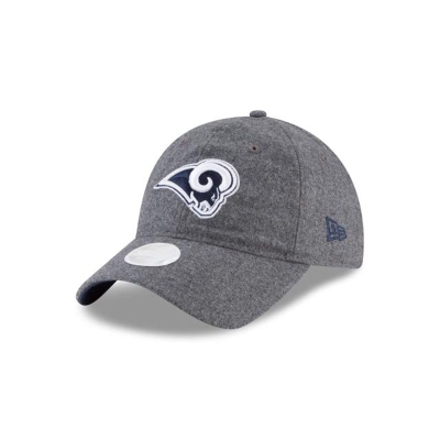 Grey Los Angeles Rams Hat - New Era NFL Melton Wool 9TWENTY Adjustable Caps USA8132954